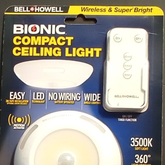 BIONIC COMPACT CEILING LIGHT WIRELESS & SUPER BRIGHT 3500K LIGHT & 36O DEGREES - Picture 5 of 7